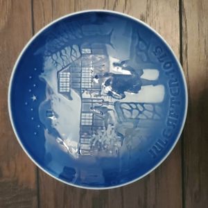 B&G Copenhagen Porcelain Decorative Plate Country Christmas 1973